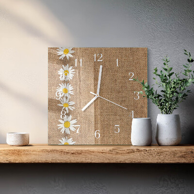 Horloge carrée en verre Marguerite