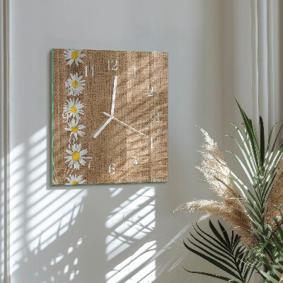 Horloge carrée en verre Marguerite