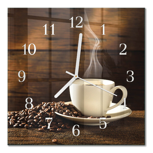 Horloge carrée en verre Café