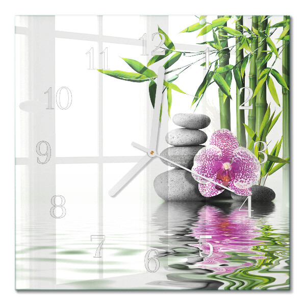 Horloge murale carrée Arbre en fleurs