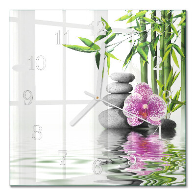Horloge murale carrée Arbre en fleurs