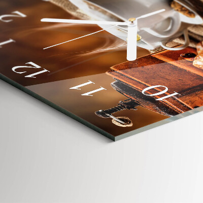 Horloge carrée en verre Moulin à café