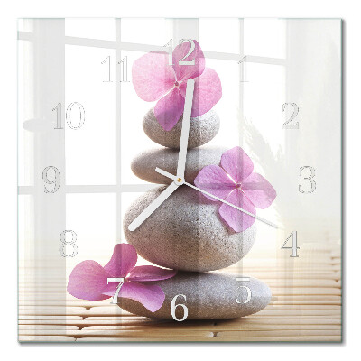 Horloge carrée en verre Pierres thermales