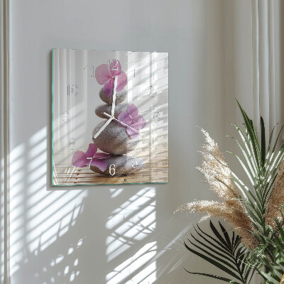Horloge carrée en verre Pierres thermales