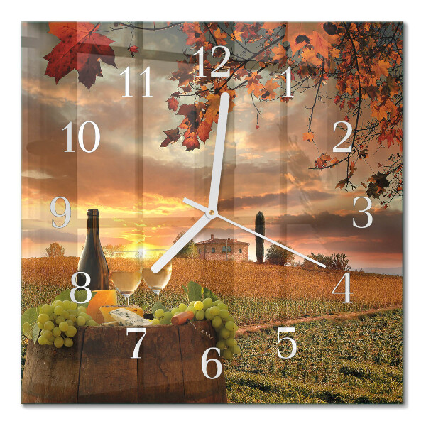 Horloge murale carrée Vin nature