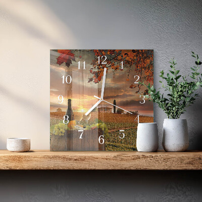 Horloge murale carrée Vin nature
