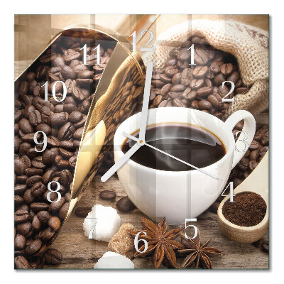 Horloge carrée en verre Café