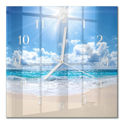Horloge carrée en verre Mer