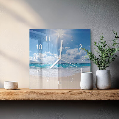 Horloge carrée en verre Mer