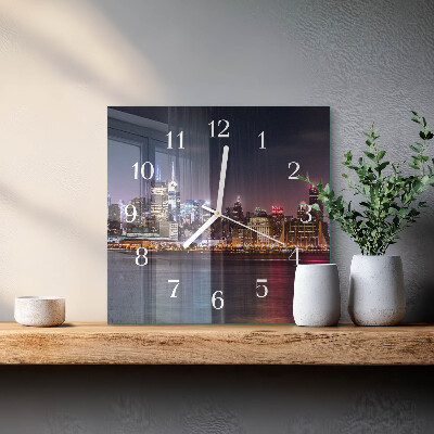 Horloge carrée en verre Horizon