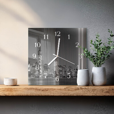 Horloge carrée en verre Horizon