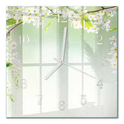 Horloge carrée en verre Printemps