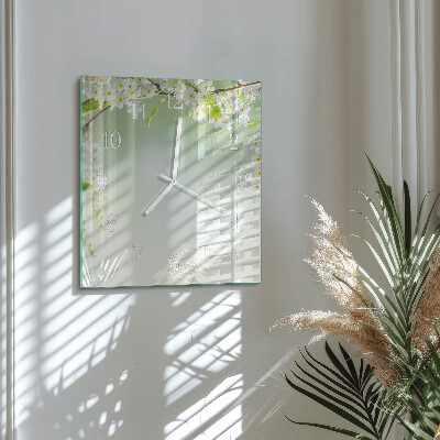 Horloge carrée en verre Printemps
