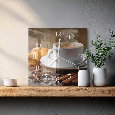 Horloge carrée en verre Cannelle anis