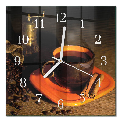 Horloge murale carrée Café