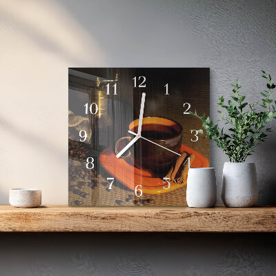 Horloge murale carrée Café