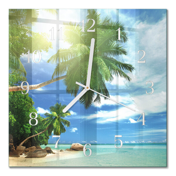 Horloge murale carrée Palm island