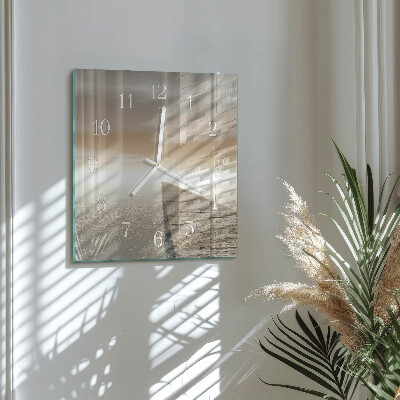 Horloge carrée en verre Jetée