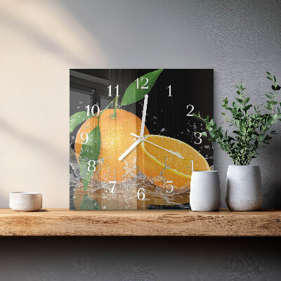 Horloge murale carrée Oranges