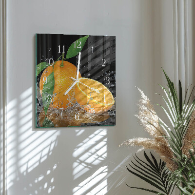 Horloge murale carrée Oranges