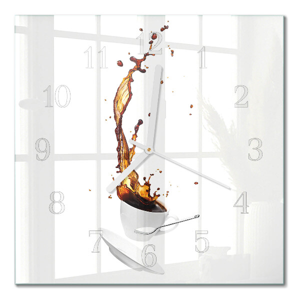 Horloge carrée en verre Café