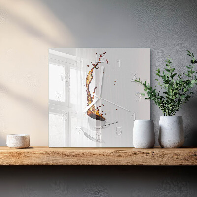 Horloge carrée en verre Café