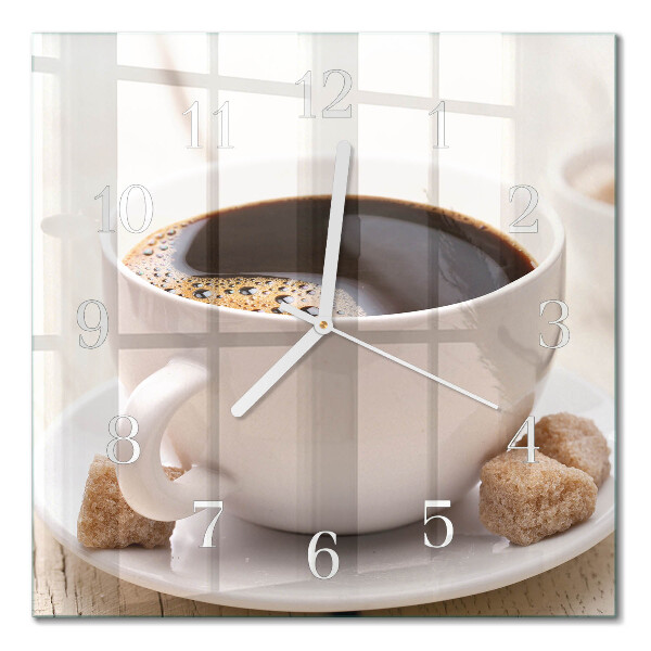 Horloge carrée en verre Café