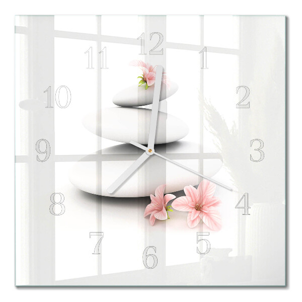 Horloge carrée en verre Pierres