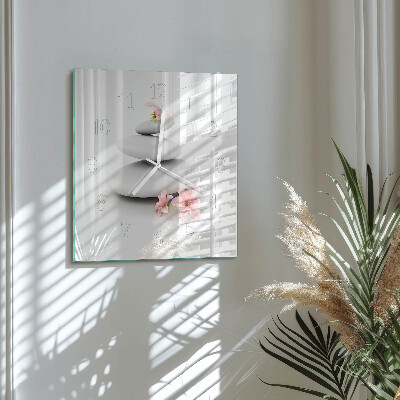 Horloge carrée en verre Pierres