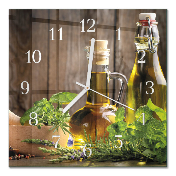 Horloge carrée en verre Huile