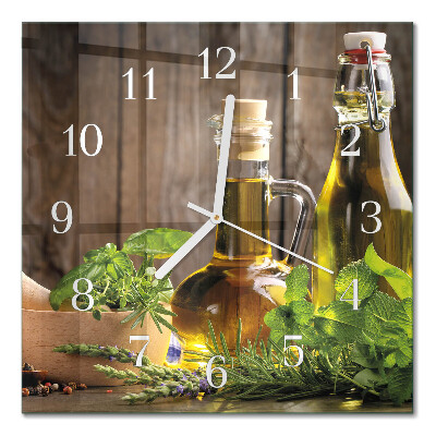 Horloge carrée en verre Huile