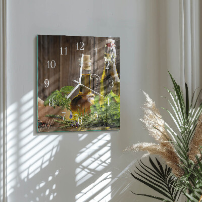Horloge carrée en verre Huile