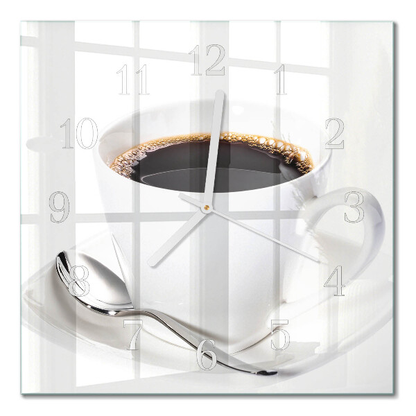 Horloge carrée en verre Café