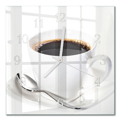 Horloge carrée en verre Café