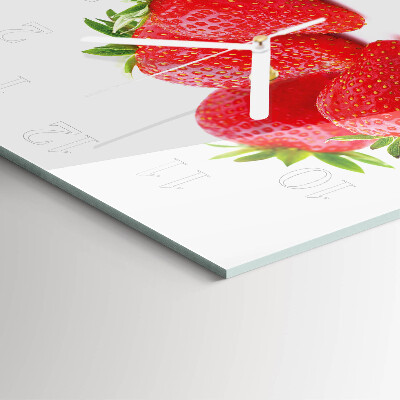 Horloge carrée en verre Fraises