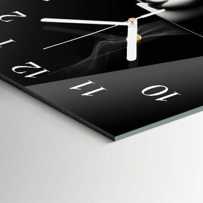 Horloge carrée en verre Tasse