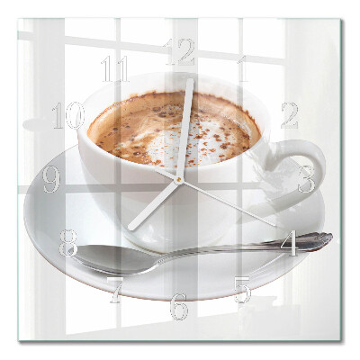 Horloge carrée en verre Café