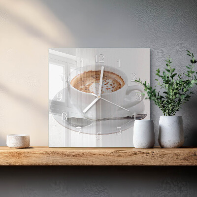 Horloge carrée en verre Café