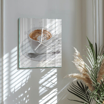 Horloge carrée en verre Café
