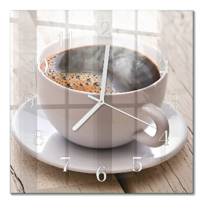 Horloge carrée en verre Café