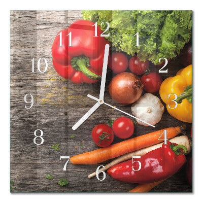 Horloge murale carrée Légumes