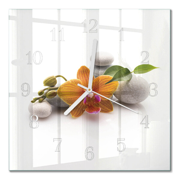 Horloge murale carrée Orchidée