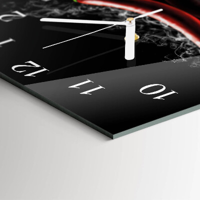 Horloge carrée en verre Piments