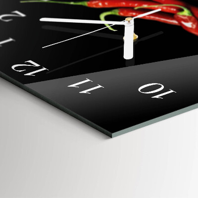 Horloge carrée en verre Piments