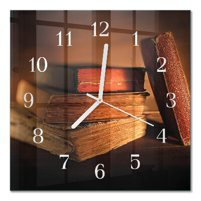 Horloge carrée en verre Livre