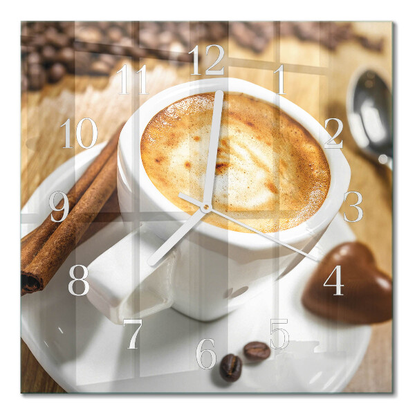 Horloge carrée en verre Café