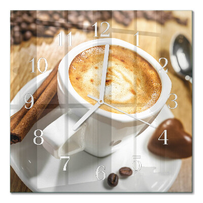 Horloge carrée en verre Café