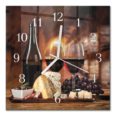 Horloge carrée en verre Vin