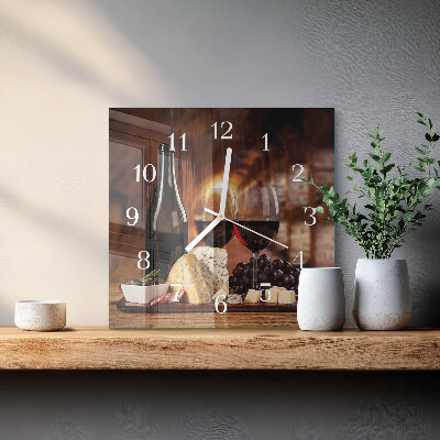 Horloge carrée en verre Vin