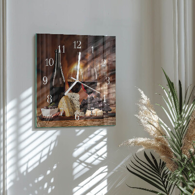 Horloge carrée en verre Vin